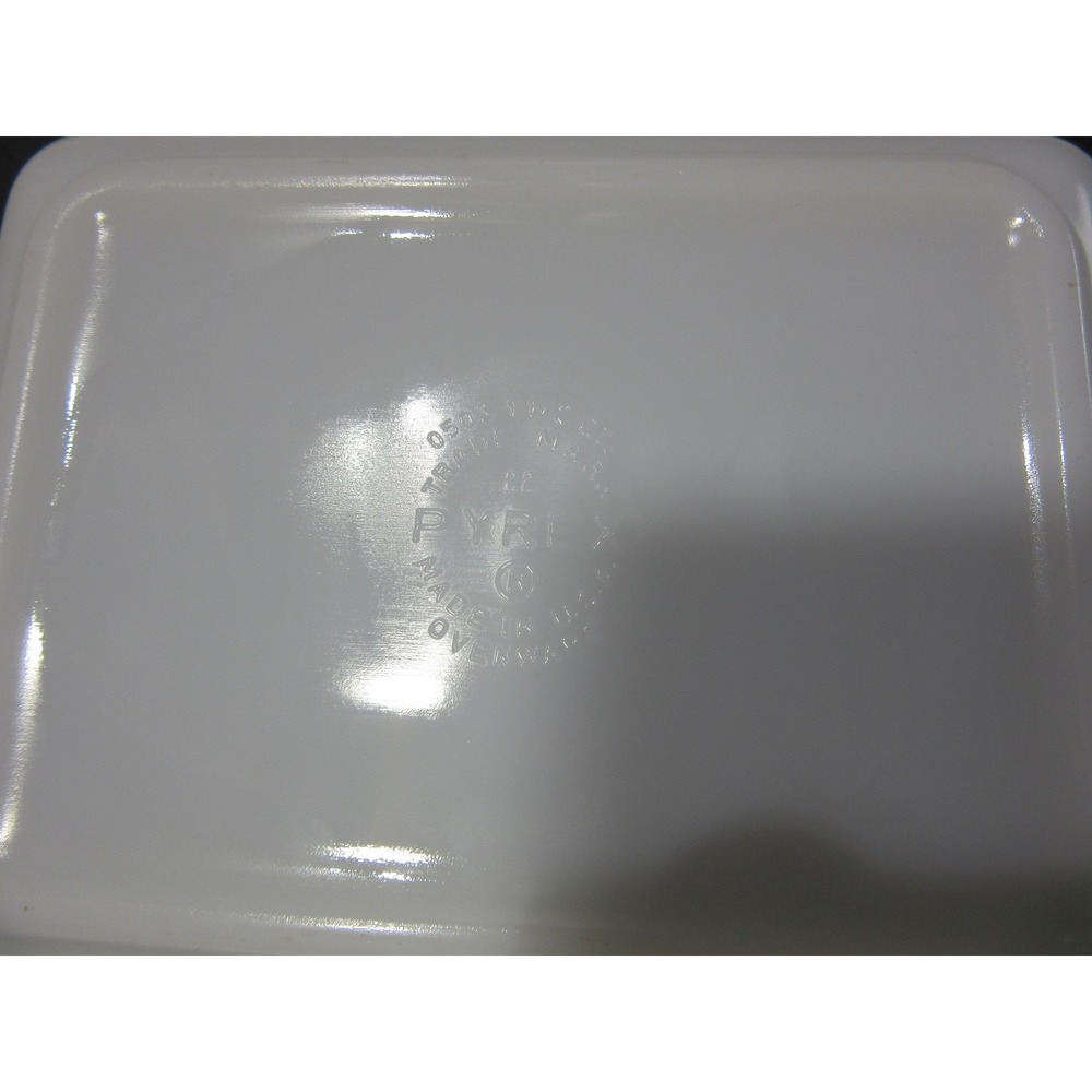 Vtg Pyrex Dish Set White Blue Butterprint Amish 501-503 Refrigerator Rooster - Picture 9 of 16
